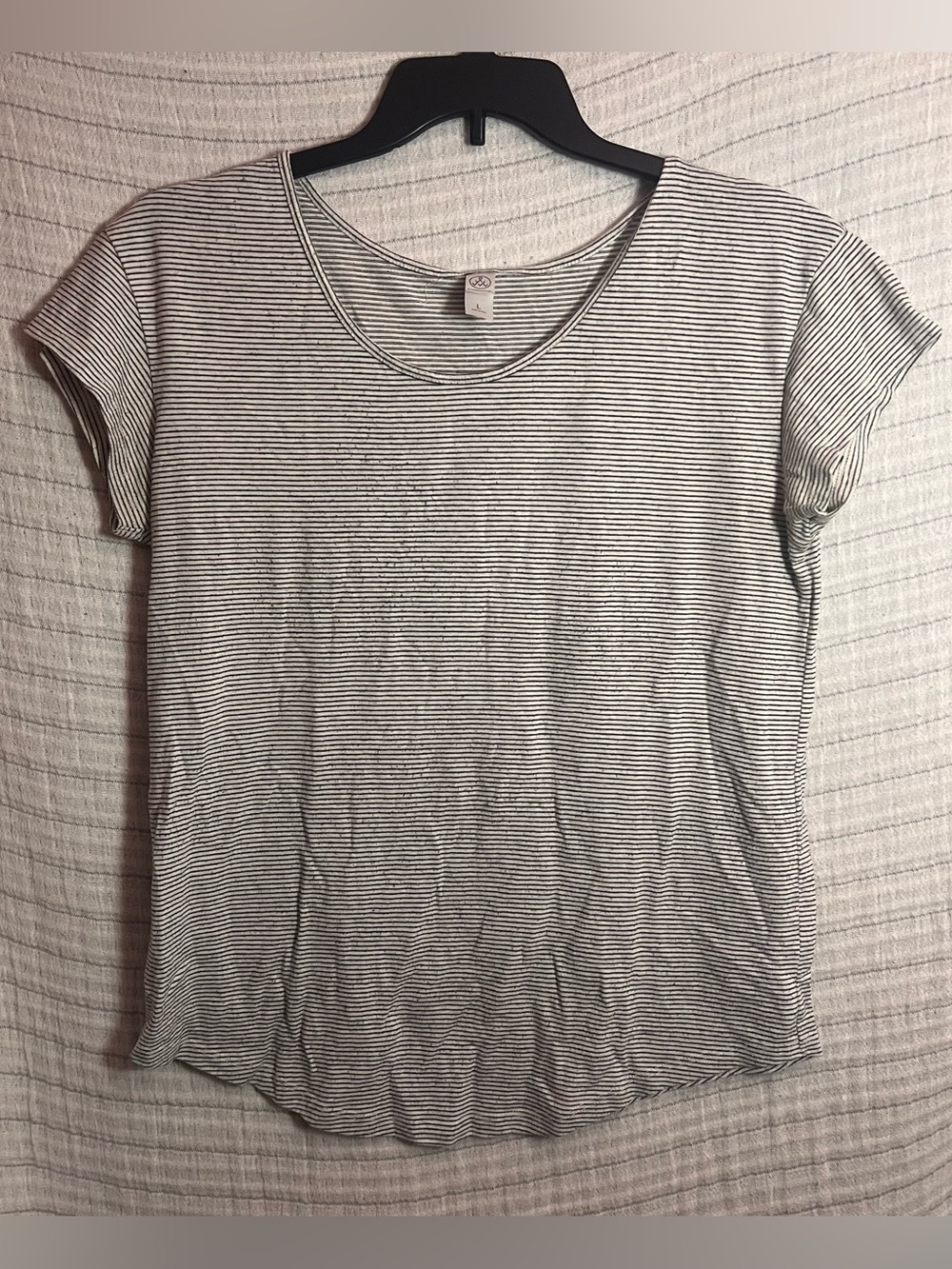 Alternative Women's Black & White Microstripe Crew Tee